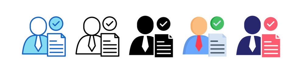 Applicant Multiple Style Icon Set Collection. 