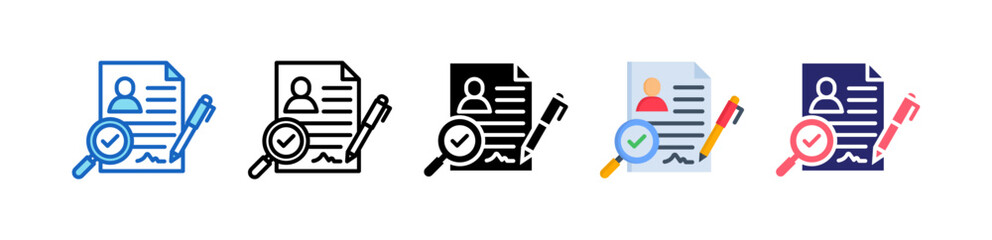 Applicant Multiple Style Icon Set Collection. 