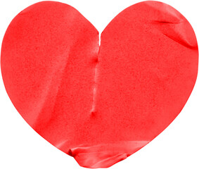 red heart shape sticker isolated on white background