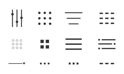 Hamburger interface menu set simple line, minimal ui popup burger. Website navigation button Hamburger menu line icon Template navigation dropdown button web symbol. Interface design element