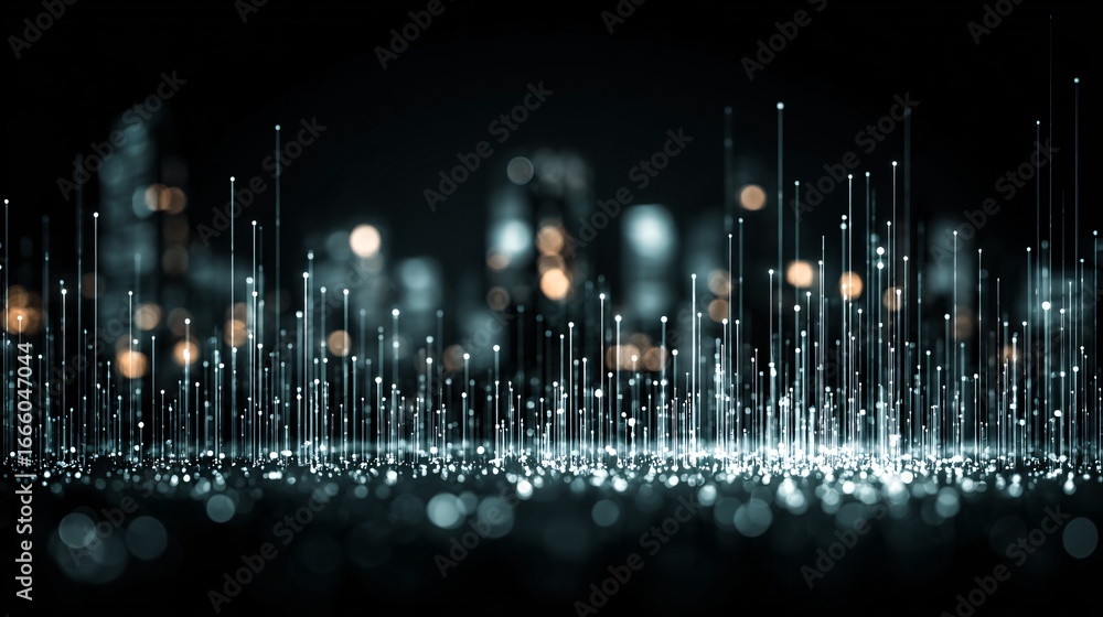 Aufkleber ai and data visualization represented by futuristic luminous digital grids, clean modern composition