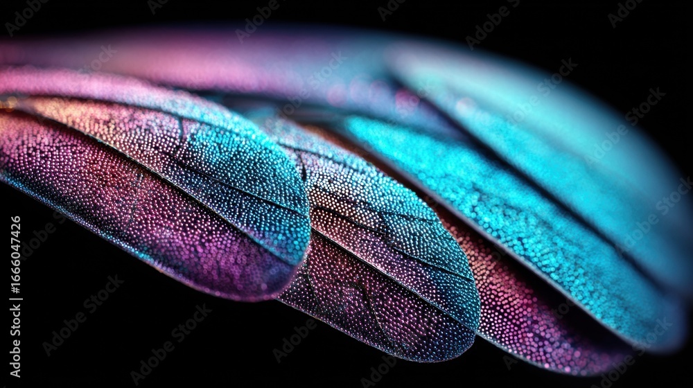 Poster close-up of iridescent leaves with a beautiful array of colors and detailed textures.