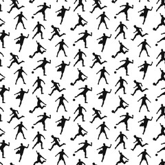 sport Seamless pattern Football, Soccer player silhouettes