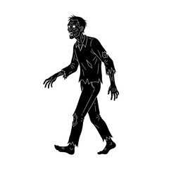 Fototapeta premium Silhouette of a walking zombie, detailed illustration.
