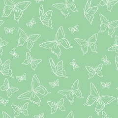 Simple cute butterfly seamless vector pattern