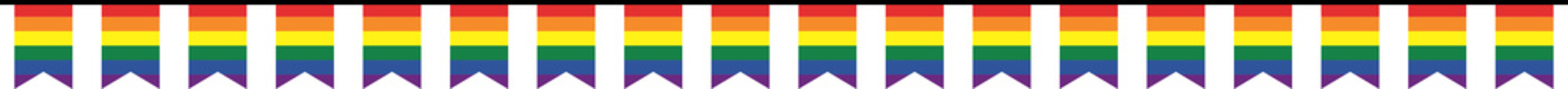 Obraz premium Seamless rainbow colored party bunting. LGBTQI concept. Flat design illustration.