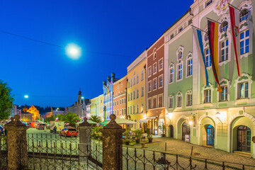 Burghausen downtown city skyline, cityscape of Germany