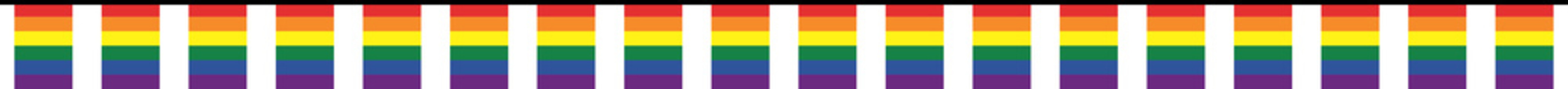 Seamless rainbow colored party bunting. LGBTQI concept. Flat design illustration.