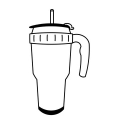 Icon with a cup on a white isolated background