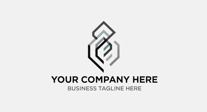 Abstract Geometric Logo Design with Overlapping Lines and Shapes