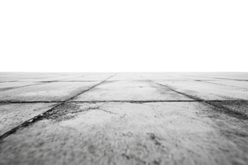 Abstract textured surface with black background isolated on transparent background. Grey concrete floor isolated on white background.