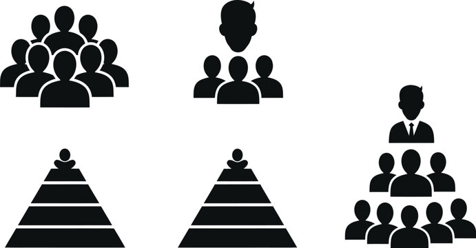 Diverse team structure graphics for business presentations, marketing visuals, and organizational charts - Powered by Adobe