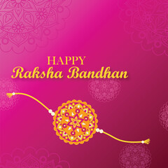 Happy Raksha Bandhan Typographic Design and Beautiful Rakhi Design with Creative Background