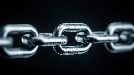 Obraz premium The close-up shot reveals a detailed metal chain, emphasizing strength and connection.