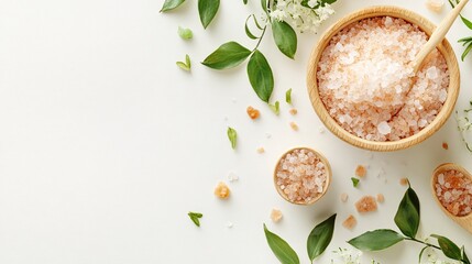 Himalayan Salt Scrub for Exfoliation and Skin Care - Isolated on White Background