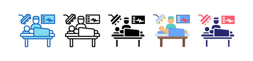 Surgery Room Multiple Style Icon Set Collection. 