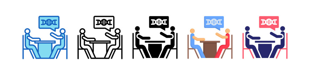 Genetic Counseling Multiple Style Icon Set Collection. 