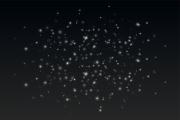 Scattered floating particles with various sizes on gradient background. Creates dynamic composition with depth and ambient atmosphere.