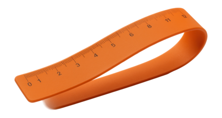 Flexible silicone ruler with inch measurements