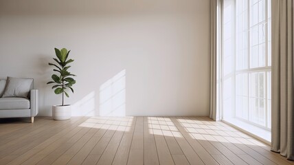 Serene Interior: a minimalist interior that provides a perfect backdrop for a minimalist space and sunlight touches.