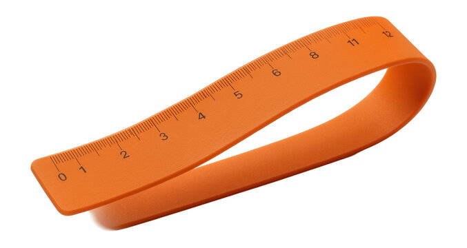 Flexible silicone ruler with inch measurements