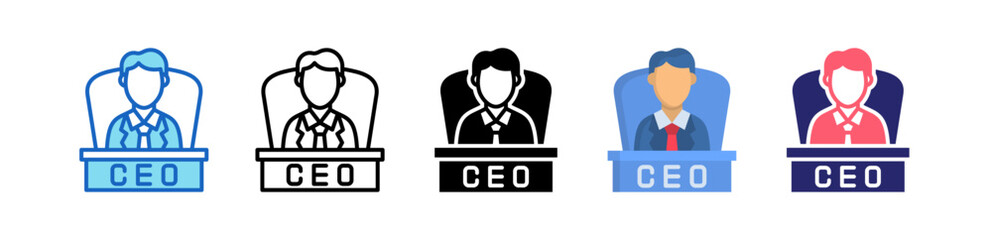 Ceo Multiple Style Icon Set Collection. 