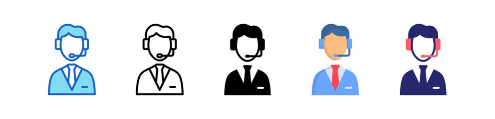 Help Desk Multiple Style Icon Set Collection. 