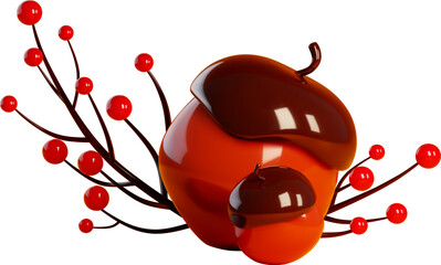 Naklejka premium Acorn with Berry