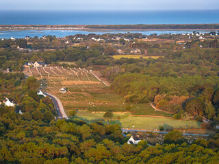 Aerial view of the stones of Carnac in Brittany France