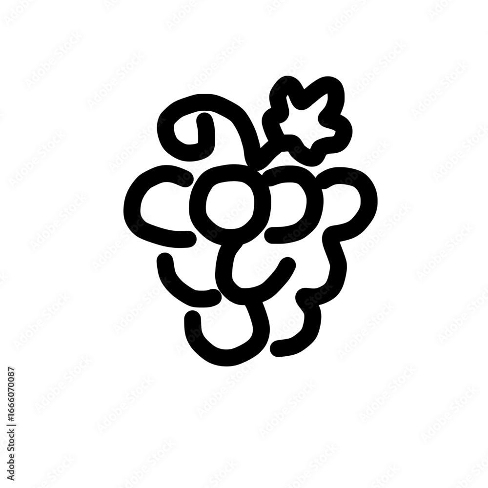 Poster stylized black raspberry illustration with leaf and abstract berry shapes in simple graphic design s
