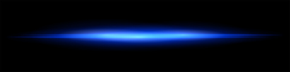 Intense horizontal beam with bright central area and wide fading glow. Clean abstract effect combining sharp and soft contrasts in one direction.