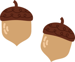 Vector illustration of walnut in flat style. Perfect for healthy food, organic product, cooking ingredient, vegan diet, natural snack, and botanical design projects.