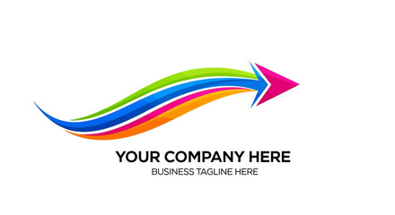 Fototapeta premium Colorful Dynamic Arrow Logo Design for a Company