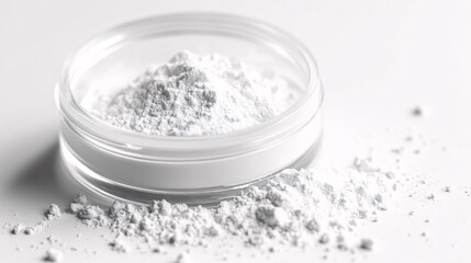 Loose Powder for Makeup Setting and Finishing - Isolated on White Background