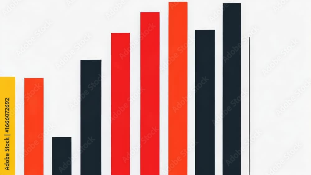 Poster colorful bar graph visualization showcasing data growth and analysis with vibrant hues, symbolizing 