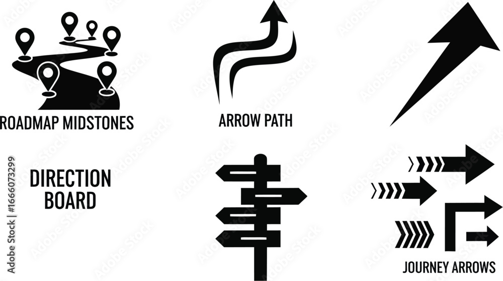 Poster navigate your brand forward with these dynamic arrow icons for business strategy and direction