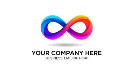 Dynamic colorful gradient infinity symbol, smooth layered design