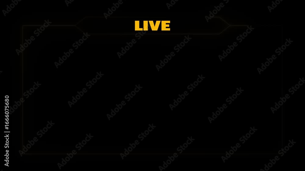 Poster neon live streaming frame animation. glowing streaming game live stream overlay motion graphics. med
