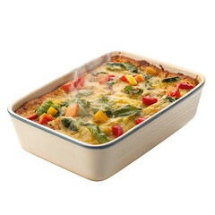 A delicious baked vegetable casserole healthy meal isolated on a transparent background png