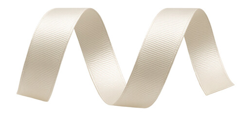Ivory grosgrain ribbon with metallic finish