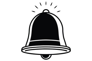 Ringing Notification Bell Icon with Sound Waves on a White Background Design