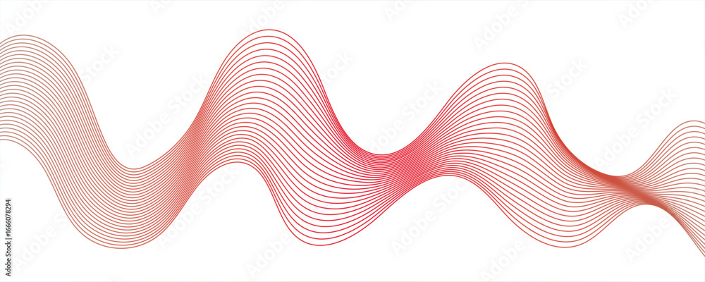 Poster curve wave seamless pattern. abstract texture line pattern background.,transparent horizontal red wa