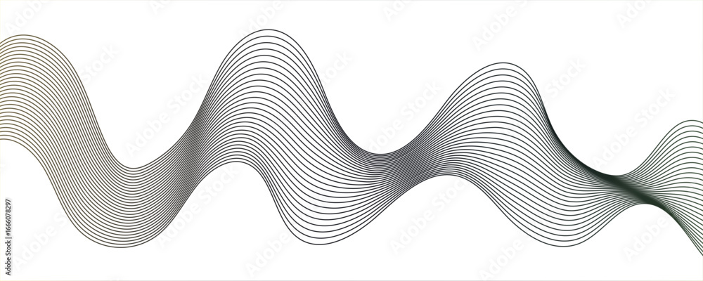Aufkleber curve wave seamless pattern. abstract texture line pattern background.,transparent horizontal black 