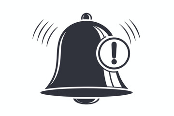 Ringing Notification Bell with Exclamation Mark Icon on a White Background Design