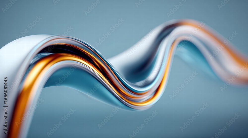 Poster this elegant abstract design features flowing metallic curves with a modern aesthetic.