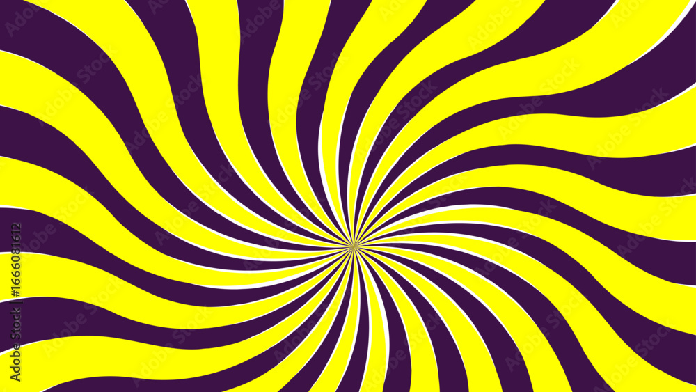 Poster abstract background with hypnotic spiral wavy rays pattern. curve smoothly, forming swirling vortex 