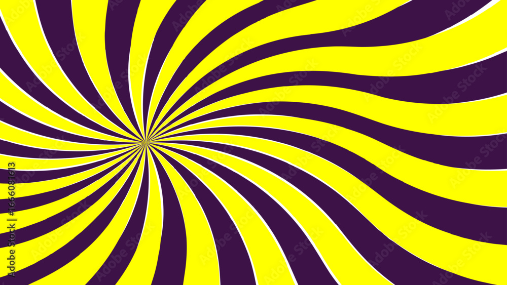 Poster abstract background with hypnotic spiral wavy rays pattern. curve smoothly, forming swirling vortex 