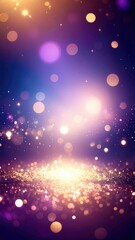 Fototapeta premium Abstract artistic illustration with magical bokeh lights, glowing, and glitter particles, evokes a dreamy atmosphere