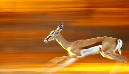 Antelope sprinting swiftly across the vast savannah, showcasing its speed and agility in nature