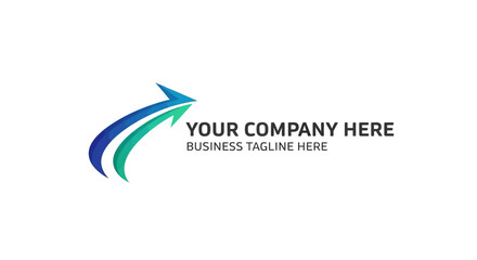 Modern Abstract Arrow Logo Design with Blue and Green Colors